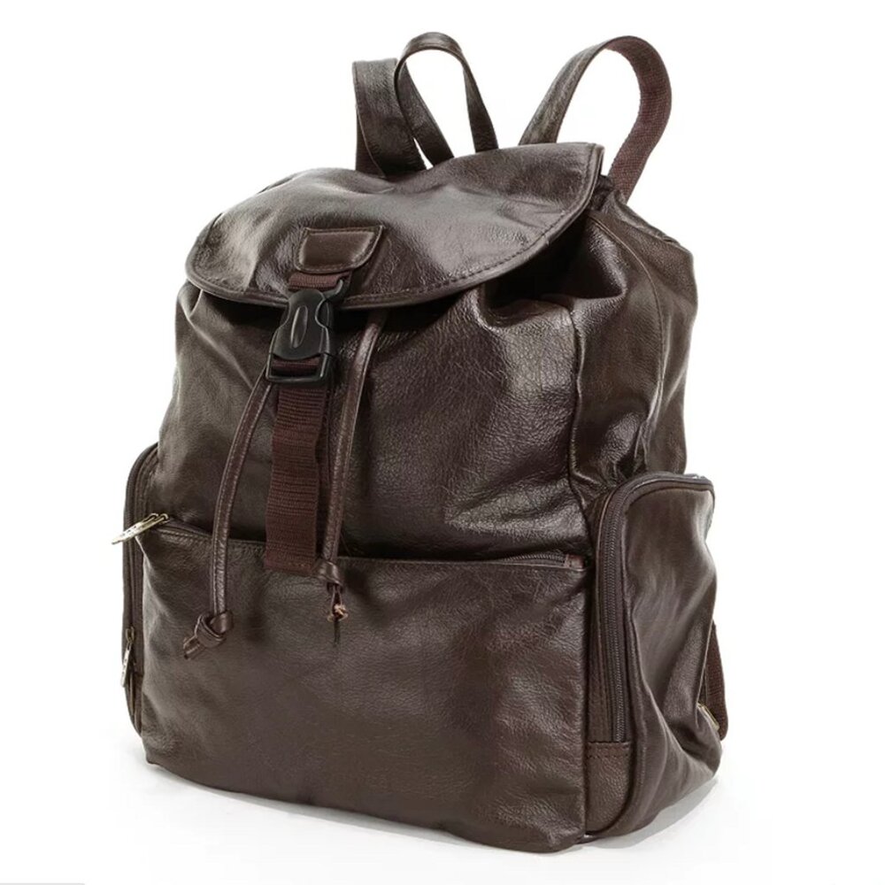 AmeriLeather Jumbo Leather Backpack, dark brown